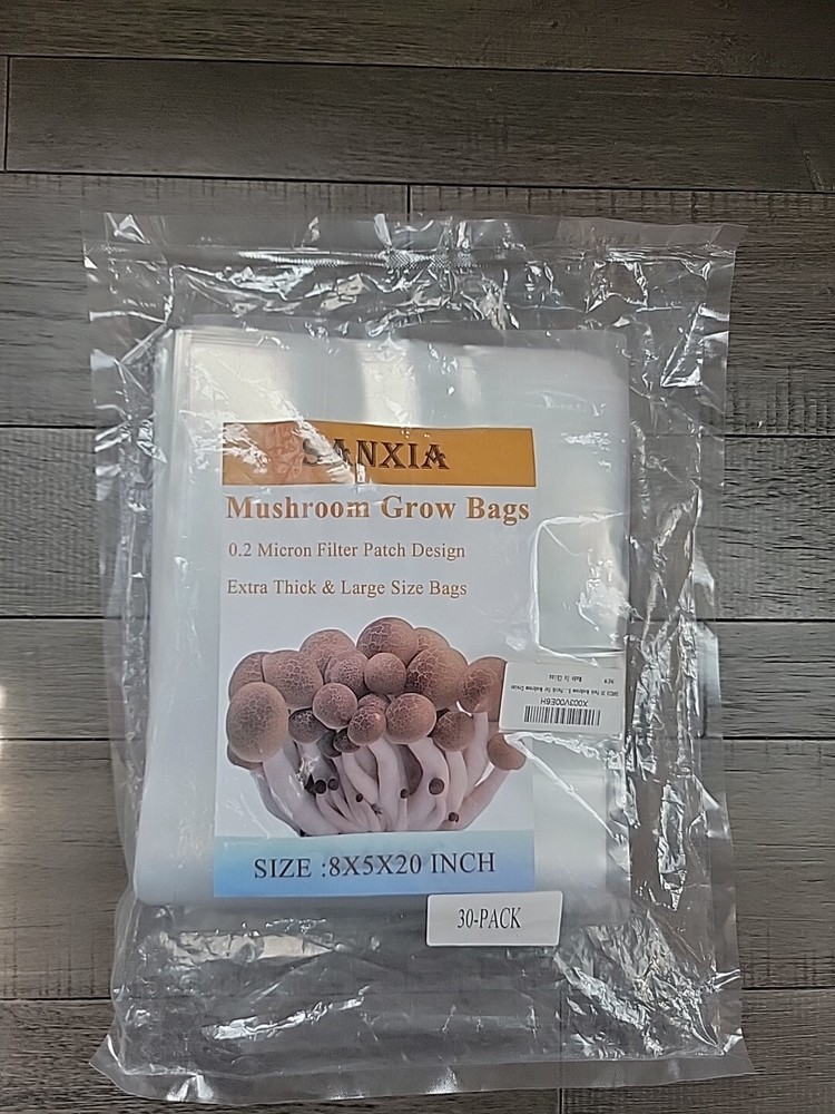 Mushroom Bags Grow Grain Substrate Mycelium Sealable Bag – 30 Count – 8″x5″x20″
