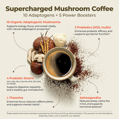 10 Kinds Mushroom Coffee with Probiotic(Lion’s Mane, Cordyceps, Turkey Tail & Ot