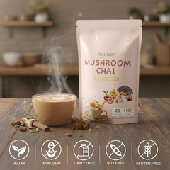 Mushroom Chai, 6 Adaptogenic Mushrooms (Lion’S Mane, Cordyceps, Turkey Tail & Ot