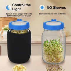 Seed Sprouting Jar Kit with 2 Wide Mouth Mason Jars Bean Sprouts Growing Kit Mic