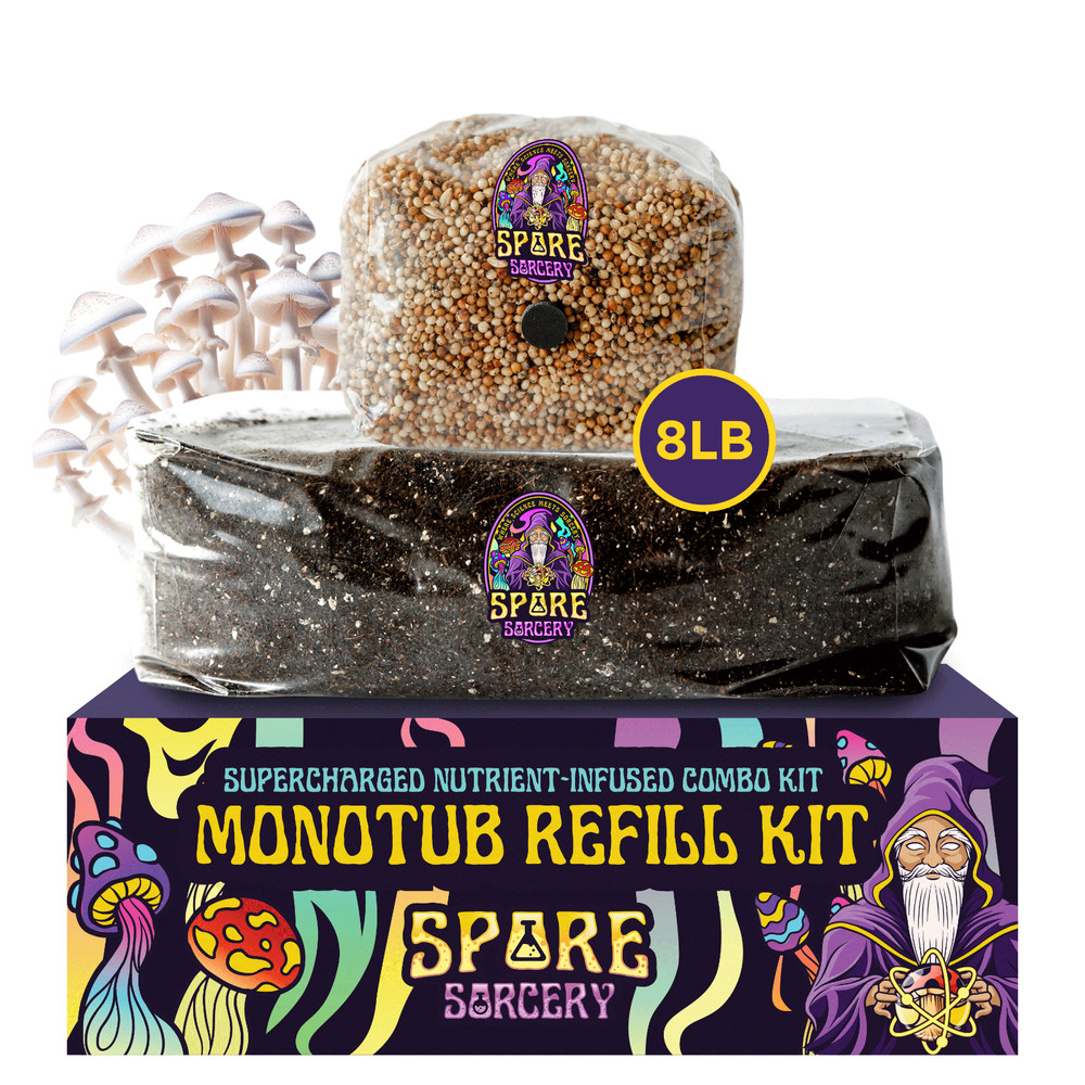8 LB Monotub Refill Kit | Incl: 3 LB Sterilized Milo Grain Spawn & 5 LB CVG Sub