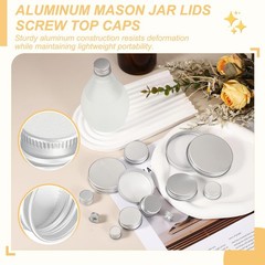 32mm Metal Round Screw Lids, 36 Pcs Aluminum Mason Jar Lids Screw Top Caps fo…