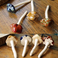 kathson 6 Piece Garden Mushrooms – Ceramic Mushroom for 6PCS, Random Color