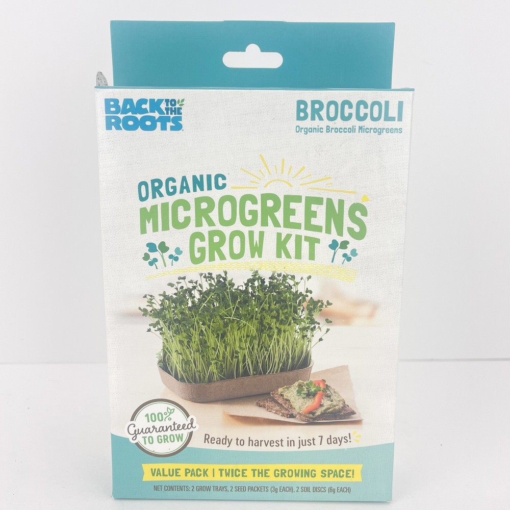 Organic Microgreens Grow Kit – Back to the Roots – Broccoli Harevst 7 Days