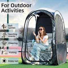 Sportneer XL Pop Up Sports Tent, 46″x46″x63.5″ Clear TPU Outdoor Shelter