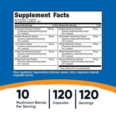 Nutricost Mushroom Complex Supplement 120 Capsules for 120 Count (Pack of 2)