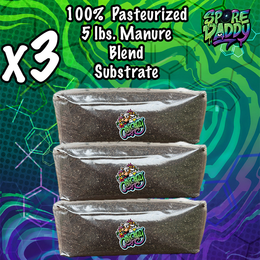 Ms. Cow Patty’s Manure Blend Pasteurized Mushroom Substrate | 5 lbs | 3 pack