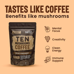 Mushroom Coffee (60 Servings) 10 Mushrooms (Lion’S Mane, Cordyceps, Turkey Tail