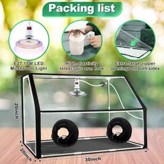 Meonum Large Still Air Box Mushroom Grow Tent, 30x20x20 in Mycology Clear