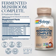 SOLARAY Fermented Mushroom Complete – Organic 60 Count (Pack of 1), White