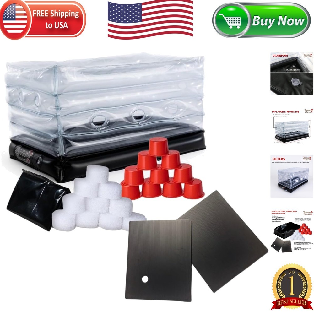 Patented Inflatable Monotub Kit for Easy Mushroom Cultivation – Compact 10x7x2