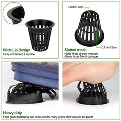 2 Inch Net Cup Pots for Hydroponics Orchids Mesh Baskets with Wide Lip, 50Pack