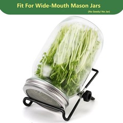 4 PCS Mason Jar Sprouting Lids Kit, Stainless Steel Wide Mouth Grow Set, New USA