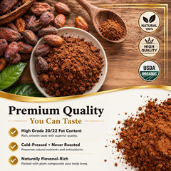 Lion’S Mane Mushroom Cacao | Premium Pure Raw Organic Cacao Powder | Natural Cho