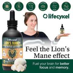 Life Cykel – Lion’s Mane Mushroom Extract with Kakadu 1 Fl Oz (Pack of 1)