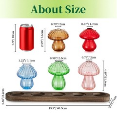 Glass Propagation Station for Plant: Mushroom Planter Set of 5, Multicolor