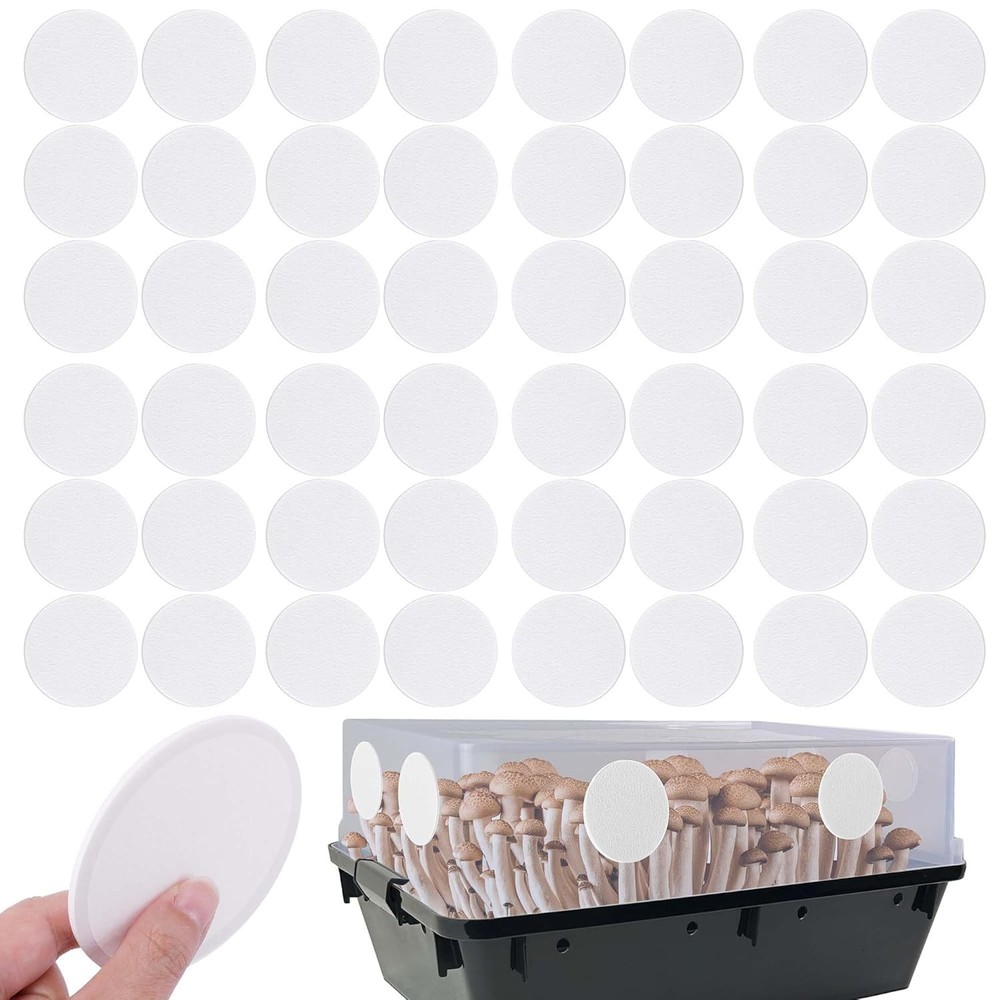 48-Pack 2.5″ Monotub Filter Disks for Mushroom Growing Supplies