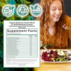Holistic Bin Mushroom Blend Powder – 19 Wild Harvested 2.1 Ounce (Pack of 1)