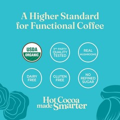 Organic Reishi Mushroom Hot Cacao Mix for Stress Relief – 10 Convenient Packets