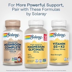 SOLARAY Fermented Mushroom Complete – Organic 60 Count (Pack of 1), White