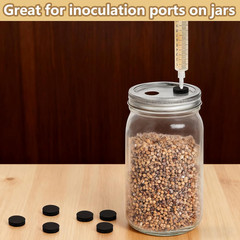 60 Pcs Mushrooms Self Healing Injection Ports, Self Adhesive Mushroom Cap Lid Pl
