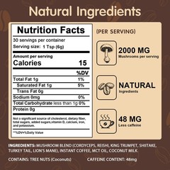Mushroom Coffee, 6 Adaptogenic Mushrooms with Lion’s 6.35 Ounce (Pack of 1)