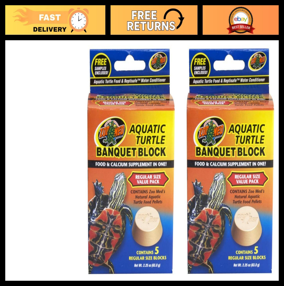 Aquatic Turtle Block Value Pack – Set of 2, Nutritional Food for Turtles, Easy F