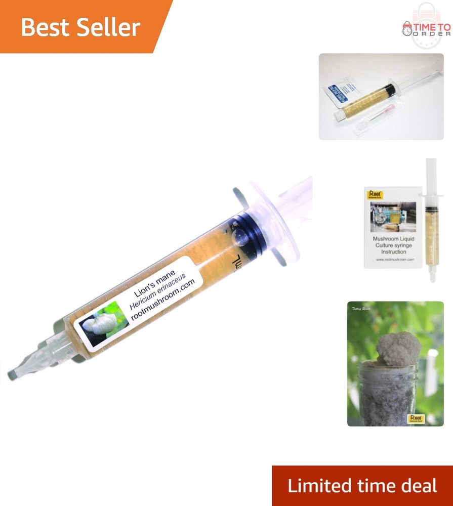 Lion’s Mane Liquid Culture 10cc Vegetarian Gmo-Free Mushroom Grow Kit