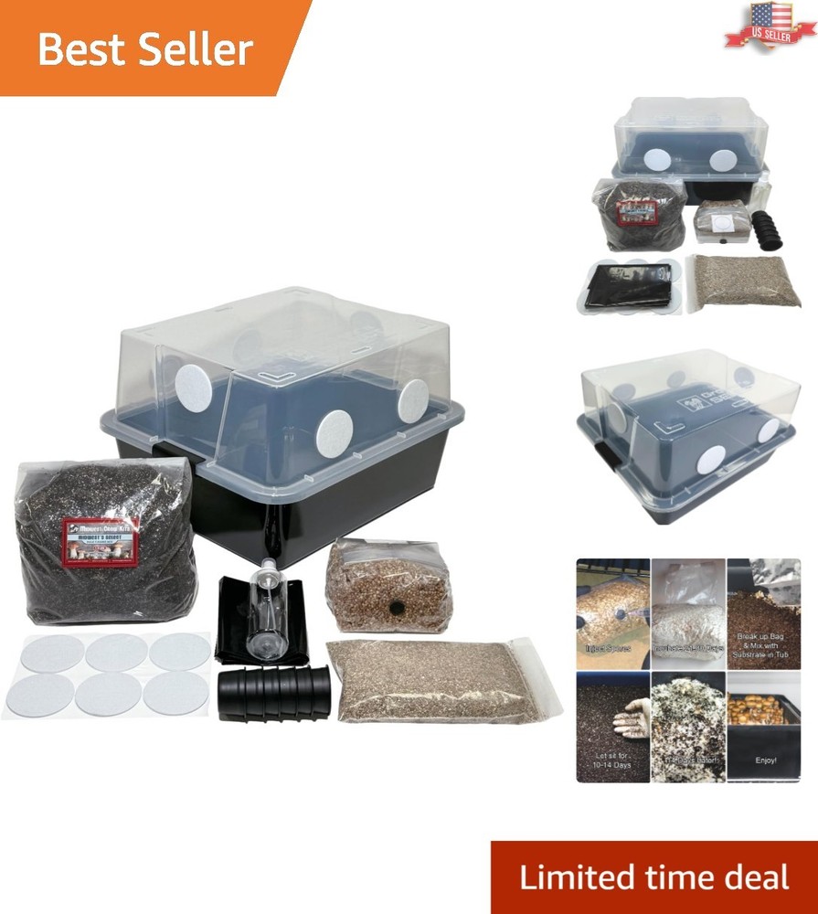 Complete Mushroom Monotub Grow Kit for Dung-Loving Mushrooms – Just Add Spores!