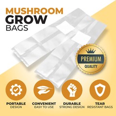 40 Pack, Mushroom Grow and Spawn Bags – Extra Thick – Size 4″ X 3.5″ X 13″