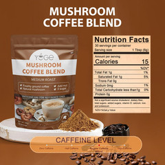 Mushroom Coffee, 6 Adaptogenic Mushrooms with Cordyceps, Reishi, King Trumpet, S