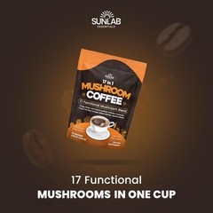 Organic Mushroom Coffee 17 Functional Mushroom Blend Lion’s Mane, Reishi, Cha…