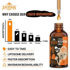Liposomal Mushroom Complex Drops 2000 MG – 20 Organic 2 Fl Oz (Pack of 3)