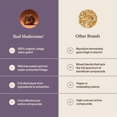 Real Mushrooms Chaga Mushroom Capsules – Organic 300 Count (Pack of 1)
