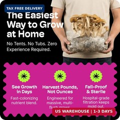 Mushroom Grow Kit – All-in-One 4LB Grow Bag with Self-Healing Port – Fast-Coloni