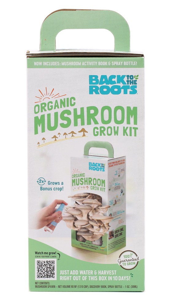 Back to the Roots Organic Mushroom Growing Kit Harvest Gourmet Oyster Mushrooms