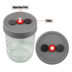 6 Pack Mushroom Growing Supplies – Liquid Culture Jars 500ML with Filter Ports