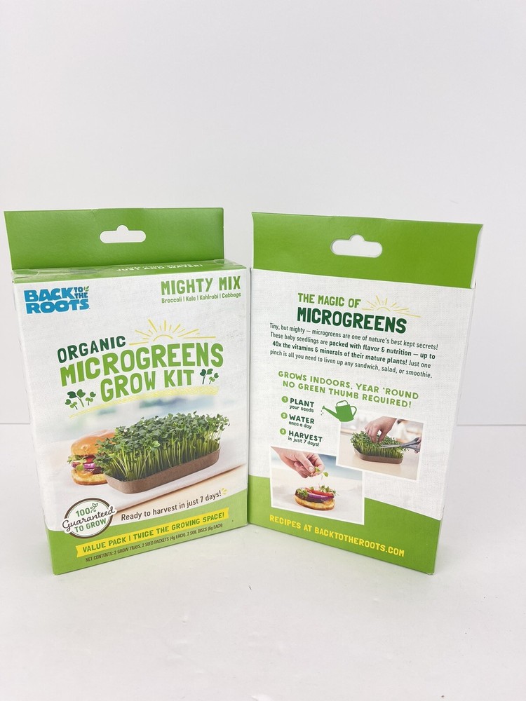 2 PACK – Sealed Back to the Roots Organic Microgreens Grow Kit Mighty Mix