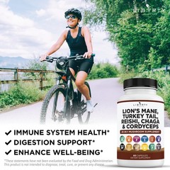 Liberty Lifestyle Lions Mane Mushroom Supplement with 60 Count (Pack of 3)