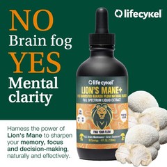 Life Cykel – Lion’s Mane Mushroom Extract with Kakadu 1 Fl Oz (Pack of 1)