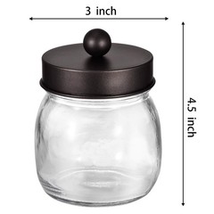 SheeChung Small Mason Jars with Lids – Qtip Holders Set, Bathroom Jars, Bathr…