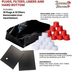 Patented Inflatable Monotub Kit for Easy Mushroom Cultivation – Compact 10x7x2
