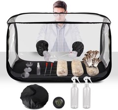 Large Still Air Box Mushroom Grow Tent – 38x20x25 Inch Clean Black