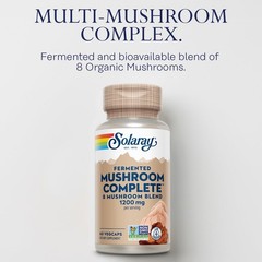 SOLARAY Fermented Mushroom Complete – Organic 60 Count (Pack of 1), White