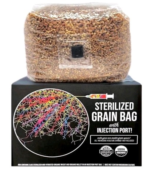 North Spore 3lb ORGANIC Sterilized Grain Bag with Injection Port Wheat & Millet