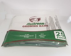 25 Mushroom Grow Bags 3 Mil Polypropylene 0.2 micron filter B24