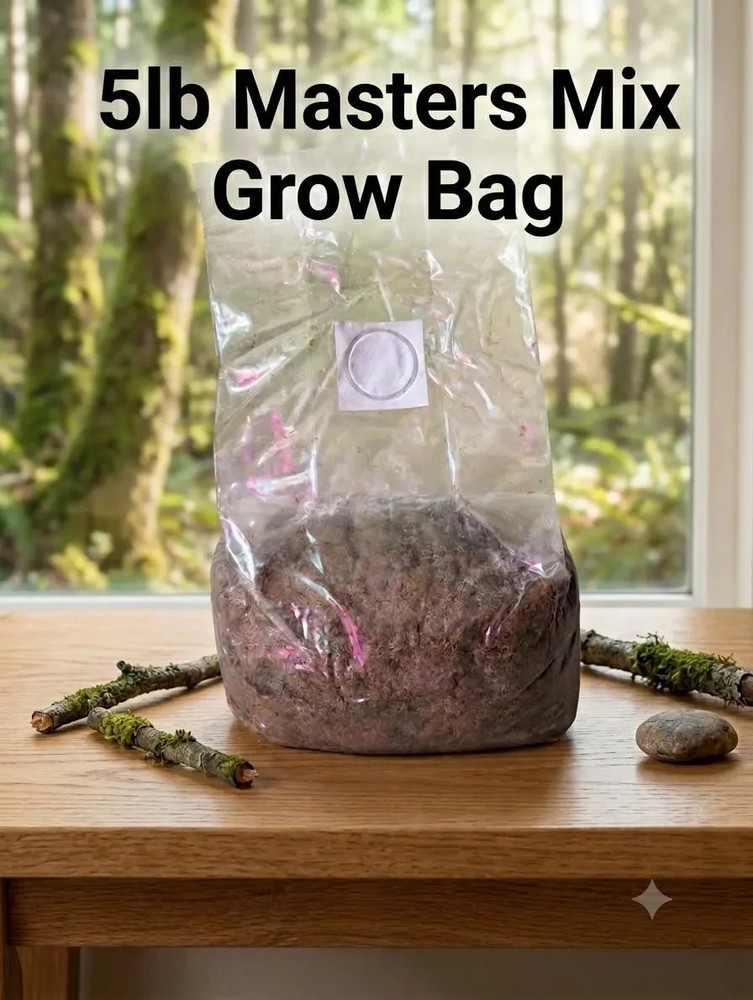 5lb All in One Mushroom Grow Bag Masters Mix – Gourmet Mushroom Substrate