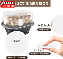 24-Pack 2.5″ Monotub Filter Disks – 2MM Thick Adhesive Patch for Mushroom Growin