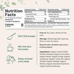 Cures For Life Mushroom Coffee USDA Organic with 6 Adaptogenic 30 Ounce