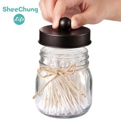 SheeChung Small Mason Jars with Lids – Qtip Holders Set, Bathroom Jars, Bathr…